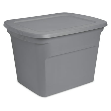 Sterilite 18 Gal Tote, Titanium, Case Pack of 8