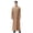 Khaki, variant on Men Long Sleeve Thobe Casual Button Crewneck Kaftan Robes Casual Cotton Linen Muslim Gown Breathable Spa Robe