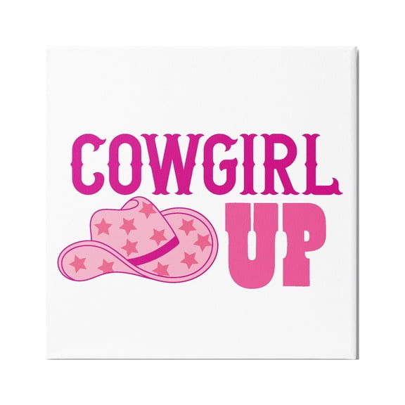 Stupell Industries Cowgirl Up Western Phrase Beauty & Fashion Painting Gallery Wrapped Canvas Print Wall Art, 17 x 17