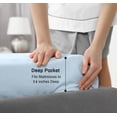 thumbnail image 5 of RUVANTI 100% Cotton Sheets – California King Percale Bedding, Cooling & Breathable, Durable with a Crisp, Soft & Comfortable Feel, 14" Deep Pocket, 4-Piece Set, Baby Blue, 5 of 8