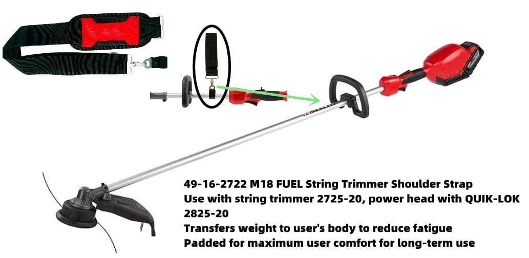 49-16-2722 Shoulder for Milwaukee M18 Quik-lok Shoulder Strap wit EGO Power+ AP1500 EGO 56V String Trimmer, Leaf Blower, Multi Head System 9" Length