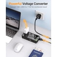 thumbnail image 5 of BESTEK 250W Universal Travel Adapter 100-220V to 110V Voltage Converter with 6A 4-Port USB Charging 3 AC Sockets and EU/UK/AU/US/India Plug Adapter (Black), 5 of 9