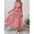 thumbnail image 4 of Women Summer Casual Midi Maxi Dresses Short Sleeve Pink S, 4 of 7