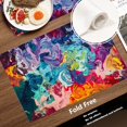thumbnail image 3 of Multicolor Abstract Art Placemats,Colorful Grunge Macro Closeup Washable Linen Table Mats for Kitchen Table Double Insulation Decor Dining Set Indoor Outdoor 12X18 in Set of 4, 3 of 6