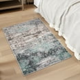 thumbnail image 6 of VUNATE 2'x3' Door Mat Entry Rug Machine Washable Rugs Abstract Vintage Distressed Indoor Rug Carpet Soft Lightweight Area Rug for Bedroom Entryway Kitchen Bathroom Foldable Nonslip Rug Teal, 6 of 6