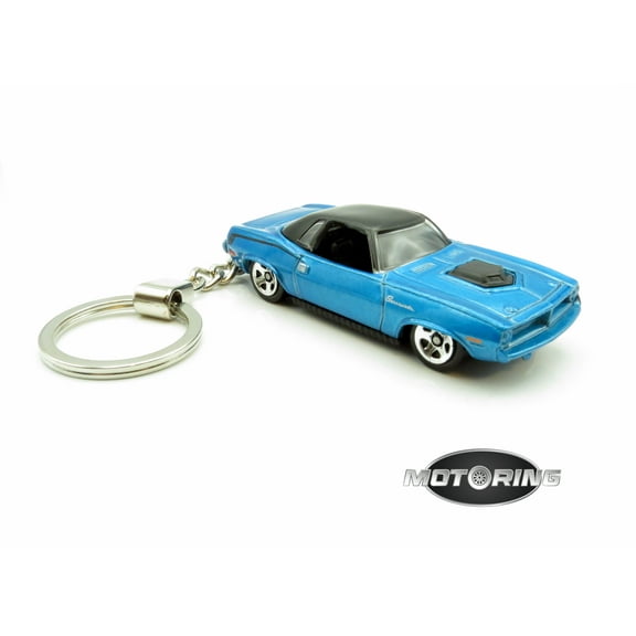 Keychain Plymouth Barracuda Blue Car Rare Novelty 1:64 Diecast