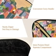 thumbnail image 5 of FORMRS Makeup Bag Travel Cosmetic Organizer for Women Fold Flat Zipper Pouch with Handle, Purple Cityscape Painting, 5 of 8