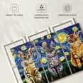 thumbnail image 6 of Elephant Stock Cats Starry Night Wall Art - Horizontal Multi Panel Canvas - Living Room Wall Decor - Animal Multi Panel - Yellow And Blue Decor - 65" x 42", 6 of 8