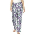 thumbnail image 2 of Goofa Lavender Flowers Printed Soft Pajama Pants for Women, Wide Leg Comfy Casual Lounge Yoga Pants-Medium, 2 of 9