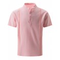 thumbnail image 6 of JUUYY Men's 2 Piece Cotton Linen Sets Casual Short Sleeve Button Up Shirts and Straight Leg Pants Set Loose Beach Vacation Outfits Pink XXXL, 6 of 6