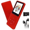 thumbnail image 1 of Reproductor MP3 Arungo MP10 de 32 GB con auriculares con altavoz, color rojo, 1 of 7