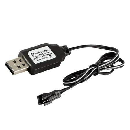 

SM-2 Pin USB Charging Cable Cord for RC Car 4.8 V 250mA Ni-MH Ni-CD Battery
