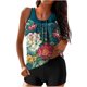 thumbnail image 2 of Traje de baño de dos piezas para mujer, trajes de baño para mujer, traje de baño de dos piezas con espalda de tirantes y estampado conservador para mujer, vestido de baño para mujer, 2 of 6