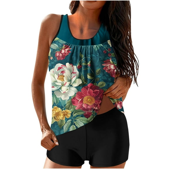 Zuesphe Swimsuit for Women Over 65 Ladies Bathing Suits One Piece Swimwear for Women Tummy Control Tankini Sexy Monokinis for Women Twist Front Adjustable Spaghetti Straps