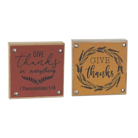 Melrose Give Thanks Harvest Sign Set of 6