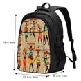 thumbnail image 5 of Pofeuu Dancing African Women Print Storage Laptop Backpack with USB Charging Port[Water Resistant] College Computer Bookbag Fits, 5 of 7