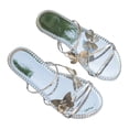 thumbnail image 2 of Sandalias De Mujer Clearance, Xunlbb Large Butterflys Flat Bottom Slippers Women Wearing Beach Sandals(Silver,Size:42), 2 of 8