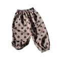 thumbnail image 3 of Girls Pants Toddler Polka Dot Elastic Harem Pants Casual Summer Loose Trousers Grey 18-24 Months, 3 of 5