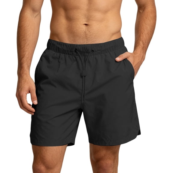 Men's Cargo Shorts Solid Color with Pockets and Elastic Waistband Shorts