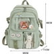 thumbnail image 2 of mochila bonita para mujer, impermeable, multibolsillos, de nailon, para la escuela, para estudiantes y niñas, verde, 30 x 10 x 40 cm., 2 of 4