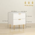 thumbnail image 3 of HOMCOM Nightstand, Bedside Table, Side End Table with 2 Drawers, White, 3 of 10