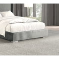 thumbnail image 5 of Gray King Bed: Fur Chenille Fabric, Mattress Ready, Contemporary Design. 82"x89" Bedroom Wood Bed Frame. Modern & Stylish. Made in Vietnam., 5 of 7