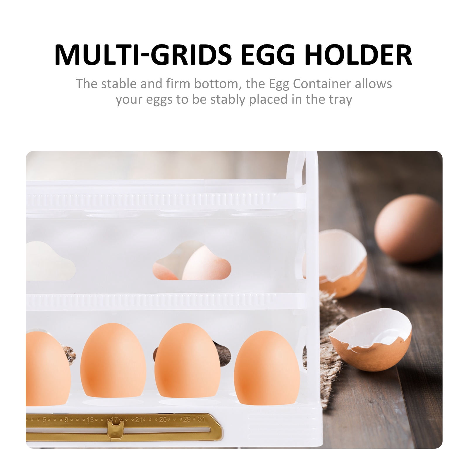 HOMEMAXS Egg Holder for Refrigerator 1 Set Flipped Container Multi Layer Household Egg Rack Box