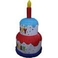 thumbnail image 4 of 4 Foot Tall Happy Birthday Cake Inflatable with Candle LED Lights Lighted Blowup Party Decoration for Outdoor Indoor Home Celebration Garden Yard Prop, 4 of 5