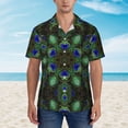 thumbnail image 4 of Lsque Peacock Feathers pattern Hawaiian Shirt for Men, Unisex Summer Beach Casual Short Sleeve Button Down Shirts-X-Large, 4 of 9