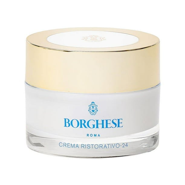 Borghese Crema Ristorativo-24 Moisturizer - Hidratante facial para líneas finas y arrugas con extracto de algas y vitamina E, para piel normal a seca