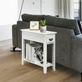 thumbnail image 3 of Giantex Narrow End Table, Slim Side Table w/Drawer, ightstand Bedside Table for Small Spaces, (2, White), 3 of 8