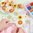 thumbnail image 3 of 60 PCS 6 Colors Crochet Flowers Applique 1.2x1.3inch Sewing Flowers Cloth Patches Handmade Knitted Flowers Patches Crocheted Floral Costume Accessories, 3 of 9