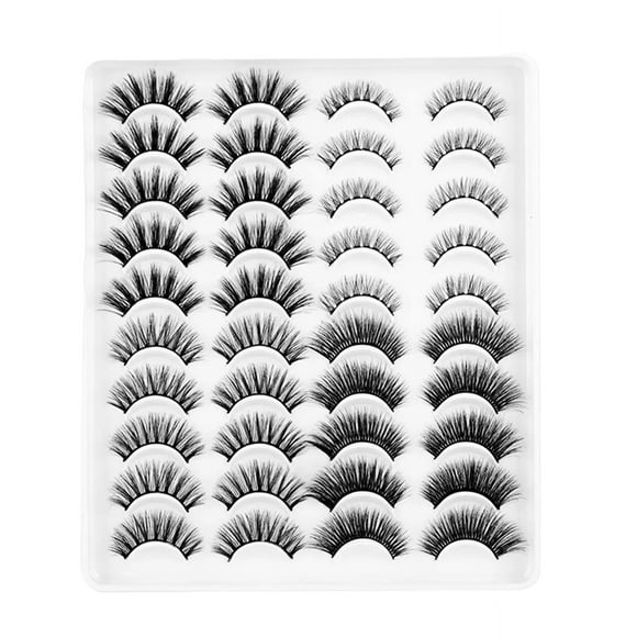 20 Pares De Pestañas Postizas 3d Mixtas De Visón Natural Malubero Pestañas Postizas
