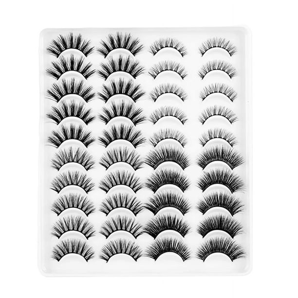 20 Pares De Pestañas Postizas 3d Mixtas De Visón Natural Malubero Pestañas Postizas