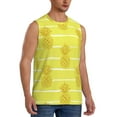 thumbnail image 2 of Pofeuu Gold Pineapple Print Men's Muscle T-Shirt, Sleeveless, Muscle Tank, Classic Muscle Tee Top For Men Casual Sleeveless Muscle T-Shirt Trendy Clothes-X-Large, 2 of 7