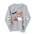 thumbnail image 4 of AnuYalue Halloween Sweatshirts for Women Ghost Pumpkin Long Sleeve Shirt Fashion Fall Pullover Tops, 4 of 4