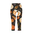 thumbnail image 4 of QATAINLAV Women Tummy Control Capri Leggings 2024 Halloween Novelty Graphic Print Legging Capris Milk Silk High Waisted Tight Cropped Yoga Pants Sale of the Day Black M, 4 of 5