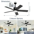 thumbnail image 3 of SKEVEN 52'' Ceiling Fan with Light and Remote Control, 6-Speed Reversible DC Motor, 5 Wood Fan Blades,Black, 3 of 7