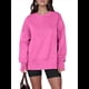 thumbnail image 2 of Sudaderas Oversize para Mujer, Cuello Redondo, Larga, Informales, Holgadas, con Aberturas, para Otoño Rosa XL, 2 of 9