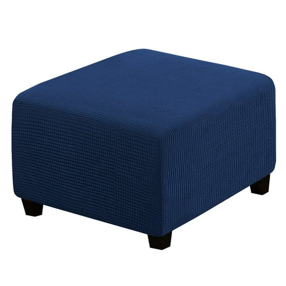 SUTENGDA Housse d'Ottoman Carrée en Jacquard Extensible et Doux, Housses d'Ottoman Imperméables Antidérapantes, Protège-Pouf avec Bas Élastique, Lavable à la Machine - Couleur Primaire