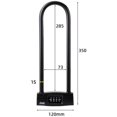 thumbnail image 2 of Cerradura en U de 4 dígitos para motocicleta/candado para bicicleta - Cerradura de combinación D con cerradura/reajustable para bicicletas/puerta con cerradura. (Negro) una pieza,, 2 of 5