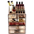 thumbnail image 2 of Sorbus Acrylic Cosmetic Makeup and Jewelry Storage Case Display - Spacious Design - Great for Bathroom, Dresser, Vanity and Countertop (3 Large, 4 Small Drawers, Bronze Glow), 2 of 7