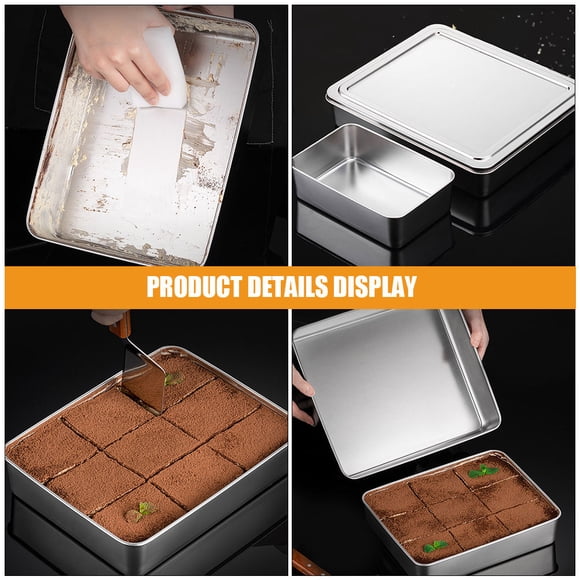 FOMIYES 2Ud Bandejas De En Acero Inoxidable Para Pan Y Pasteles En Cocina