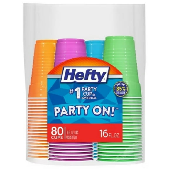 Hefty Party On! Disposable Cups - 80ct/16oz