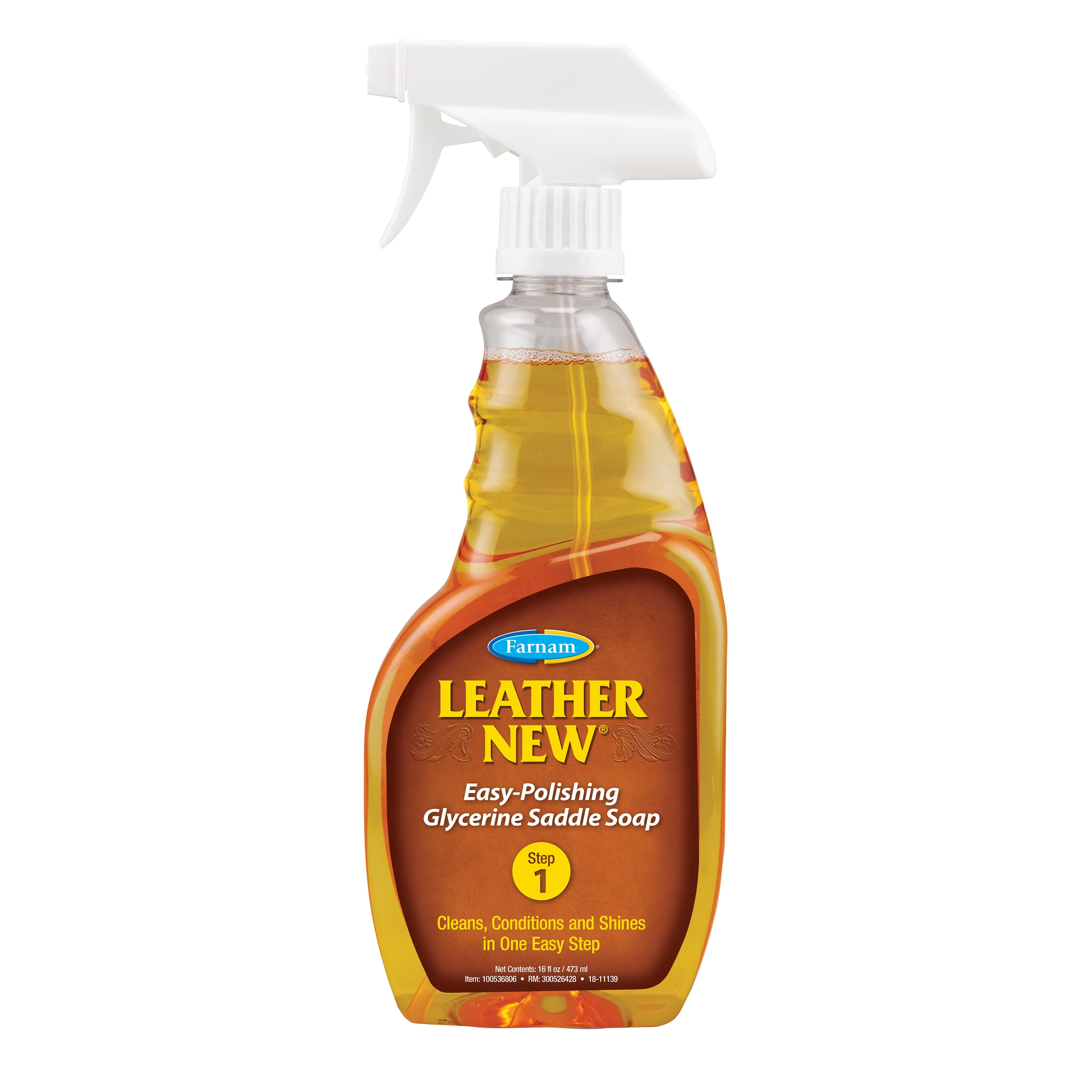 Farnam Leather New Easy-Polishing Glycerine Saddle Soap and Leather Cleaner, 16 ounces