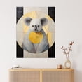 thumbnail image 4 of King Koala Abstract Geometric Animal Portrait Yellow Grey Oil Painting Extra Large XL Wall Art Poster Print, 4 of 5