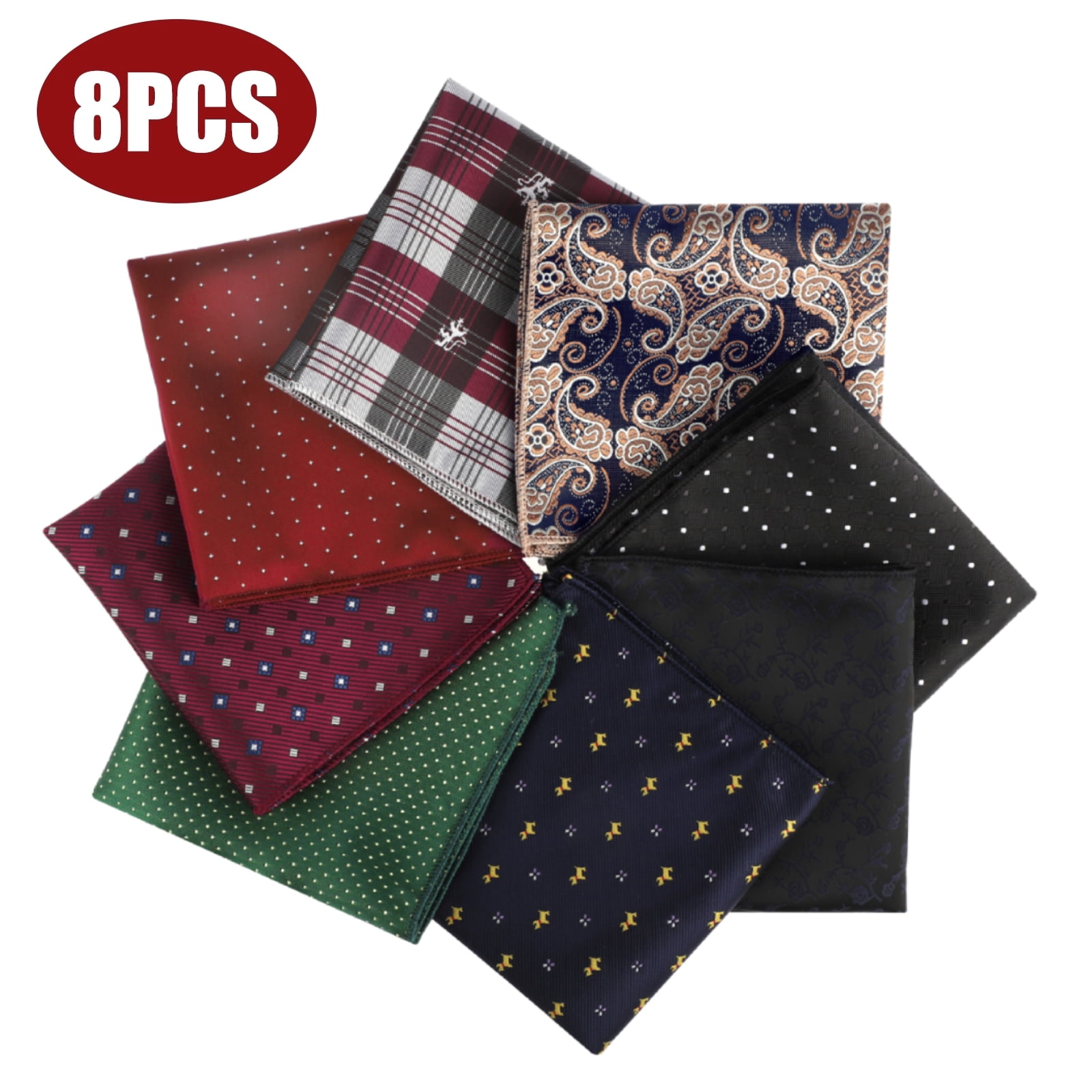 Fitstyle 4 PCS Soft Cotton Pocket Square Handkerchief For Men Wedding Party