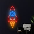 thumbnail image 3 of Handmadetneonsign Rocket Neon Sign, Spacecraft Wall Art Decor, Spaceship Kid Room Wall Decor, 3 of 5