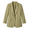 thumbnail image 5 of TEAJOPSUU Women's Blazers Relaxed Fit Notched Lapel Patch Suit Cardigans Lightweight Casual Business Sweaters Solid Color Khaki, 5 of 5