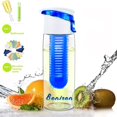 thumbnail image 1 of Bonison 28 OZ Tritan Fruit Infuser Water Bottle, Leak Proof Folded Handle Bottle for Fruity Water, Juice, Iced Tea, Lemonade, Soda and More, BPA Free, 1 of 4